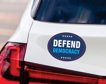 Defend Democracy Magnet, Resist Hate Magnet, Anti-Trump, Resist Racism Car Magnet, Resist Fascism Vehicle Magnet, 6" x 4.5"