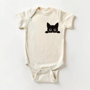 Black Cat Baby Baby Bodysuit, Baby Shirt, Toddler Sweatshirt - Cute I Love Cats Outfit, Halloween Baby Gift, Spooky Cat Baby Clothes