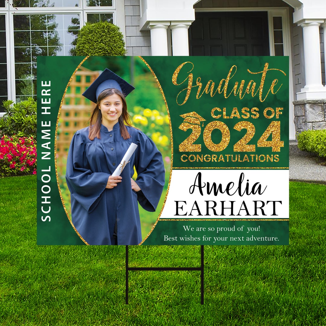 Personalized Graduation Yard Sign 2024 With Photo Grad Sign, Class of ...