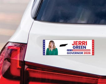 Imán para auto de Jerri Green para gobernadora de Tennessee 2026 - Vote por Jerri Green, imán para vehículos, elecciones a gobernador 2026 - 10" x 3"