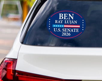 Autocollant en vinyle Ben Ray Luján pour Sénat du Nouveau-Mexique 2026, sticker Vote Ben Ray Luján, élections du Sénat du Nouveau-Mexique 2026 autocollant pour pare-chocs, 6 x 4,5 pouces