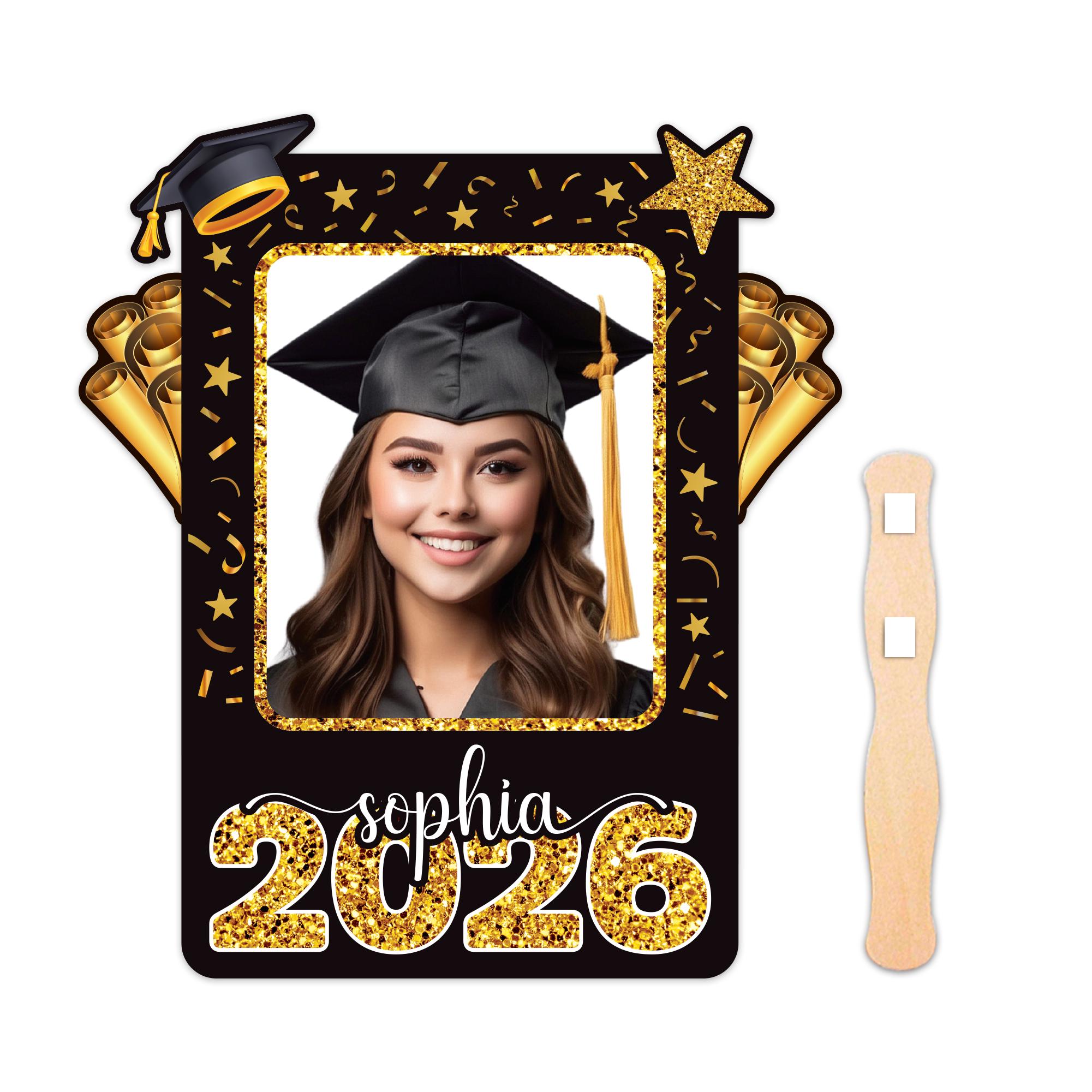 Grad Face Sticks Custom Face Fans With Wooden Handle, Graduation Head, Grad Face Fans ...