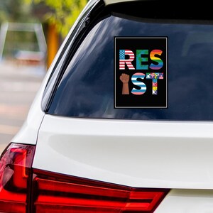 Resist No Kings In America Protest Vinyl Sticker, Resist Hate Decal, Anti-Trump Resistance, Resist Fascism Car Bumper Sticker, 6&quot; x 4.5&quot;