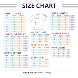 the size chart for a baby's t - shirt