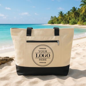 Sac fourre-tout à logo personnalisé avec fermeture à glissière, sac en toile professionnel personnalisé, fourre-tout avec logo d'entreprise, sac cadeau promotionnel de marque personnalisé