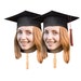 Custom Graduation Face Fans With Wooden Handle, 2022 Graduation Head, Graduate 2022 Face, Class of 2022 Party Head Fans, Head on a Stick 