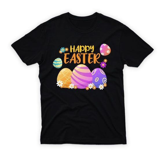 Happy Easter Day T-shirt for Men, Easter Eggs Women V Neck Shirt