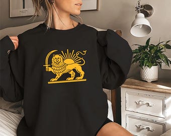 Persian Flag Sweatshirt, Shiro Khorshid Lion and Sun Shirt, Free Iran Zan Zendegi Azadi Tee, Stand With Iranian Women Shirt, Iran Gifts