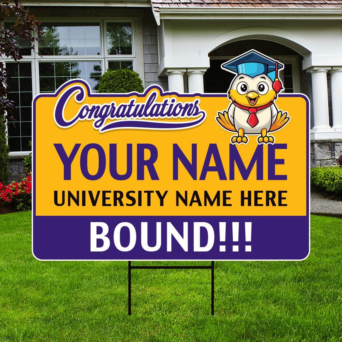Personalized College Bound Future Yard Sign, College Logo Sign, Custom ...