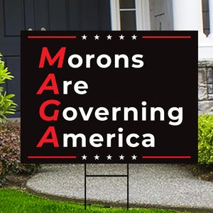 Anti-MAGA Yard Sign - Resist Hate Lawn Sign, Anti-Trump Sign, Resist Racism, Resist Fascism Yard Sign with Metal H-Stake