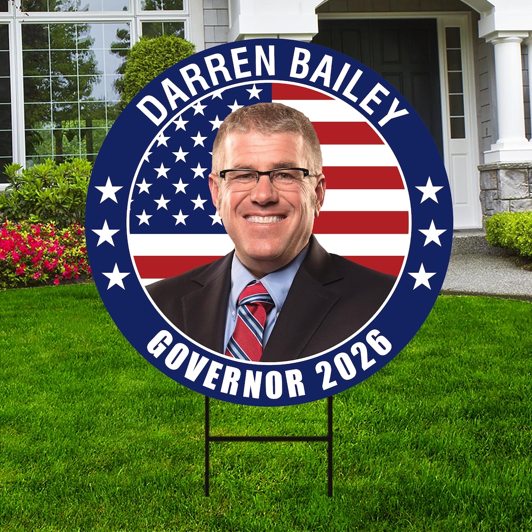 Darren Bailey for Illinois Governor 2026 Yard Sign, Corrugated Plastic ...