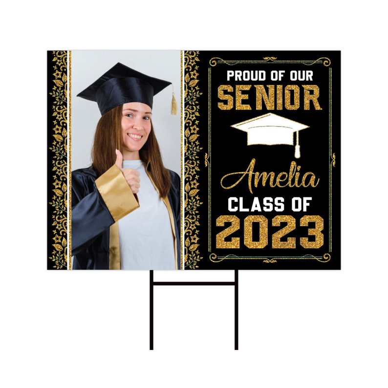 Personalized Graduation Yard Sign 2023 With Photo 2023 Senior Etsy