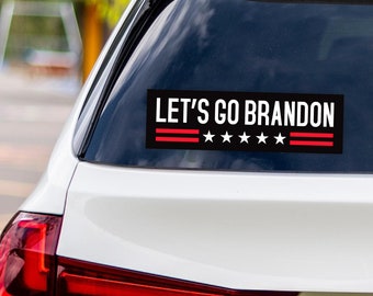 Let's Go Brandon Sticker Vinyl Decal - Anti Joe Biden Lets Go Brandon Bumper Sticker Decal  - 10" x 3"