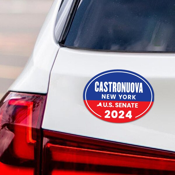 Cara Castronuova for U.S. Senate Car Magnet - Vote Castronuova Vehicle Magnet, New York US Senate Election 2024 Sticker Magnet - 6" x 4.5"