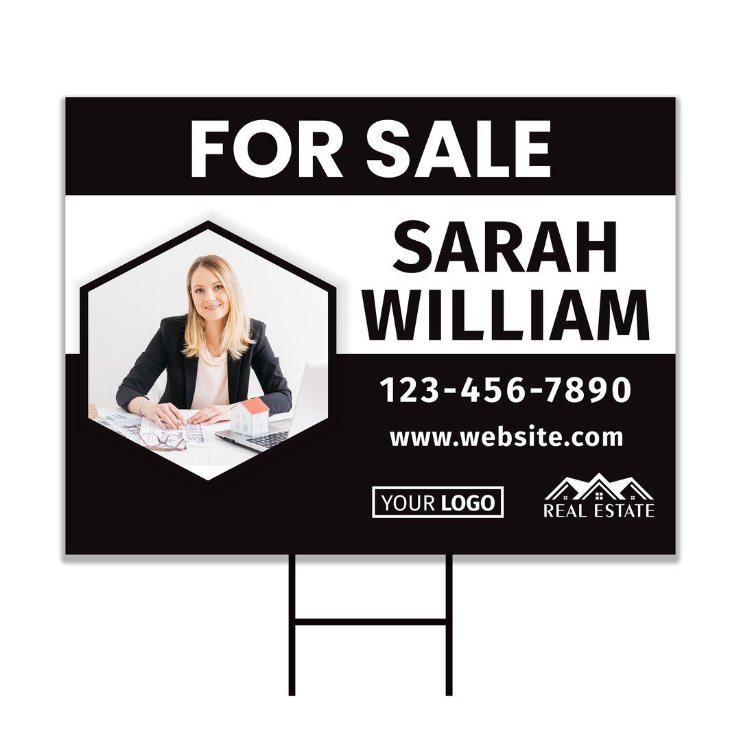 Real Estate Yard Sign Personalized Coroplast Property for Sale Sign