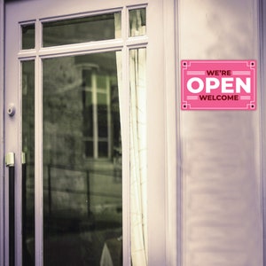 Open and Closed Sign for Door or Wall 12 X 8, Easy to Mount Plastic ...