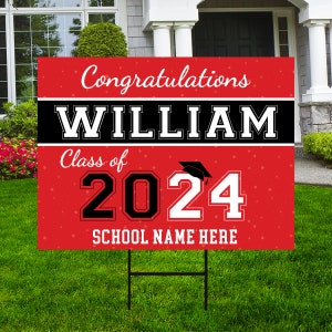 Personalized Graduation Senior Yard Sign 2024, Senior Grad Sign, Class of 2024, Custom Graduation 2024 Yard Sign with Metal H-Stake image 7