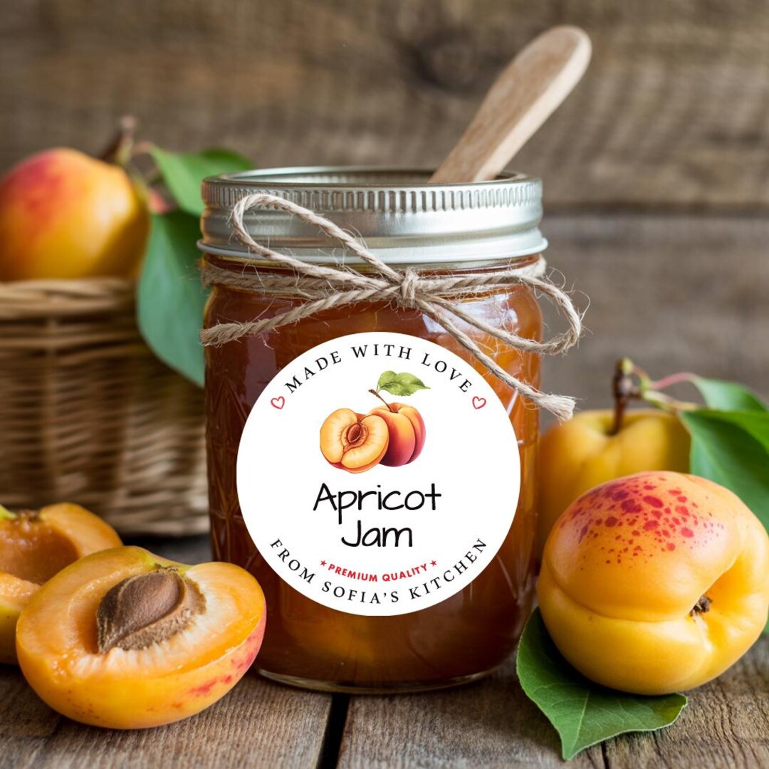 Personalized Apricot Jam Roll Labels, Custom Apricot Jam Product ...