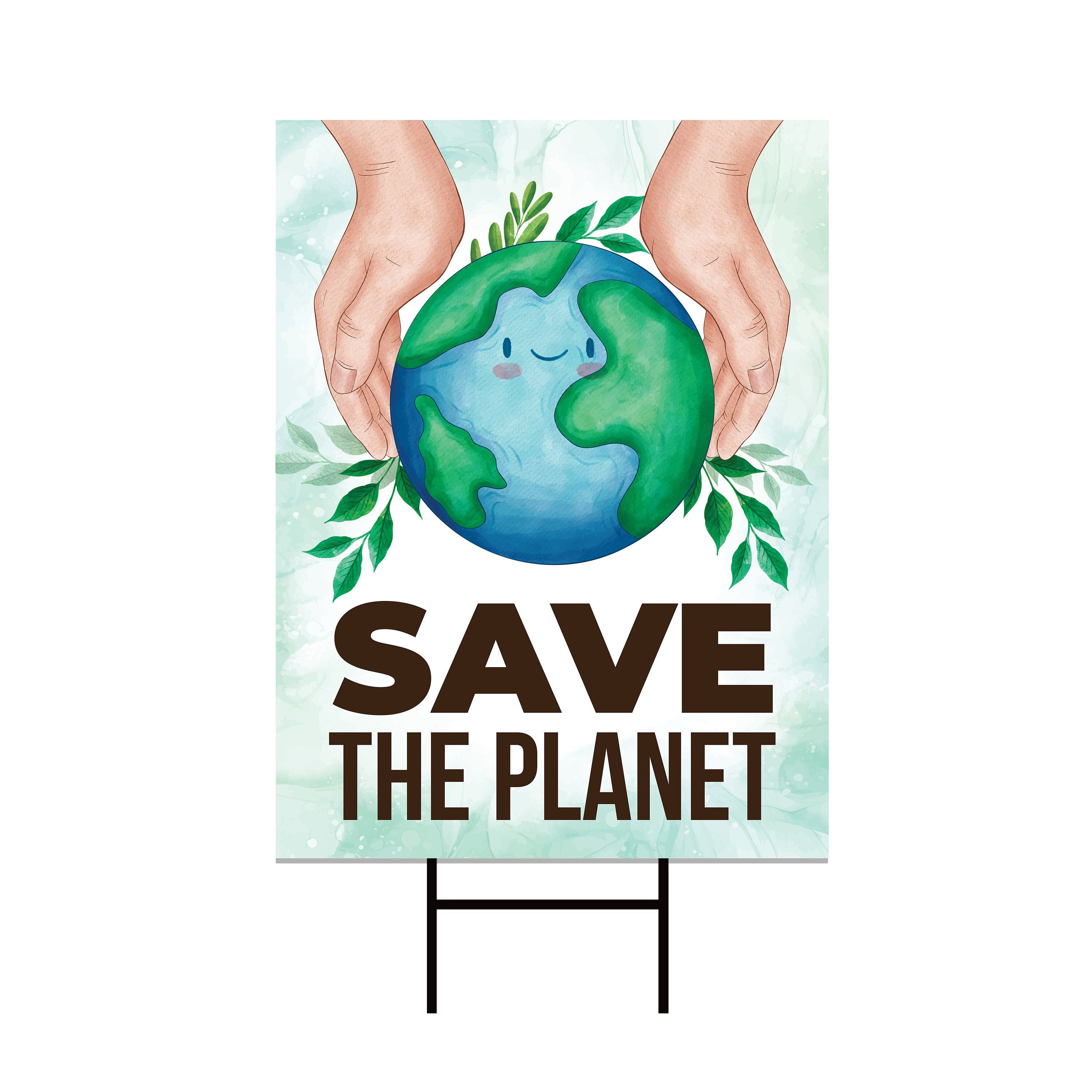 Happy Earth Day Yard Sign Decoration, Coroplast Save the Planet