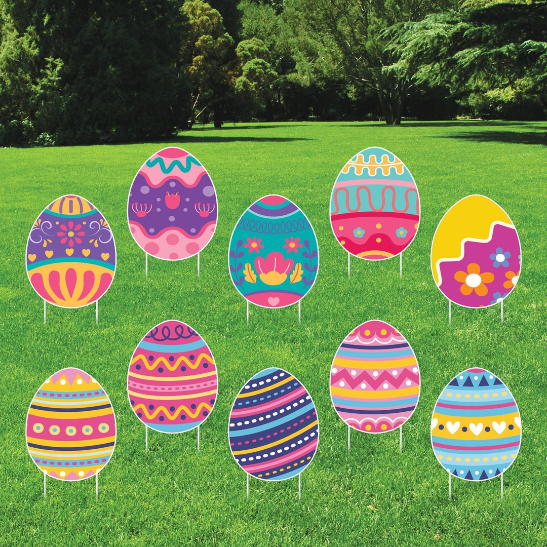 Easter Yard Sign Decorations Coroplast Easter Eggs Lawn Decorations