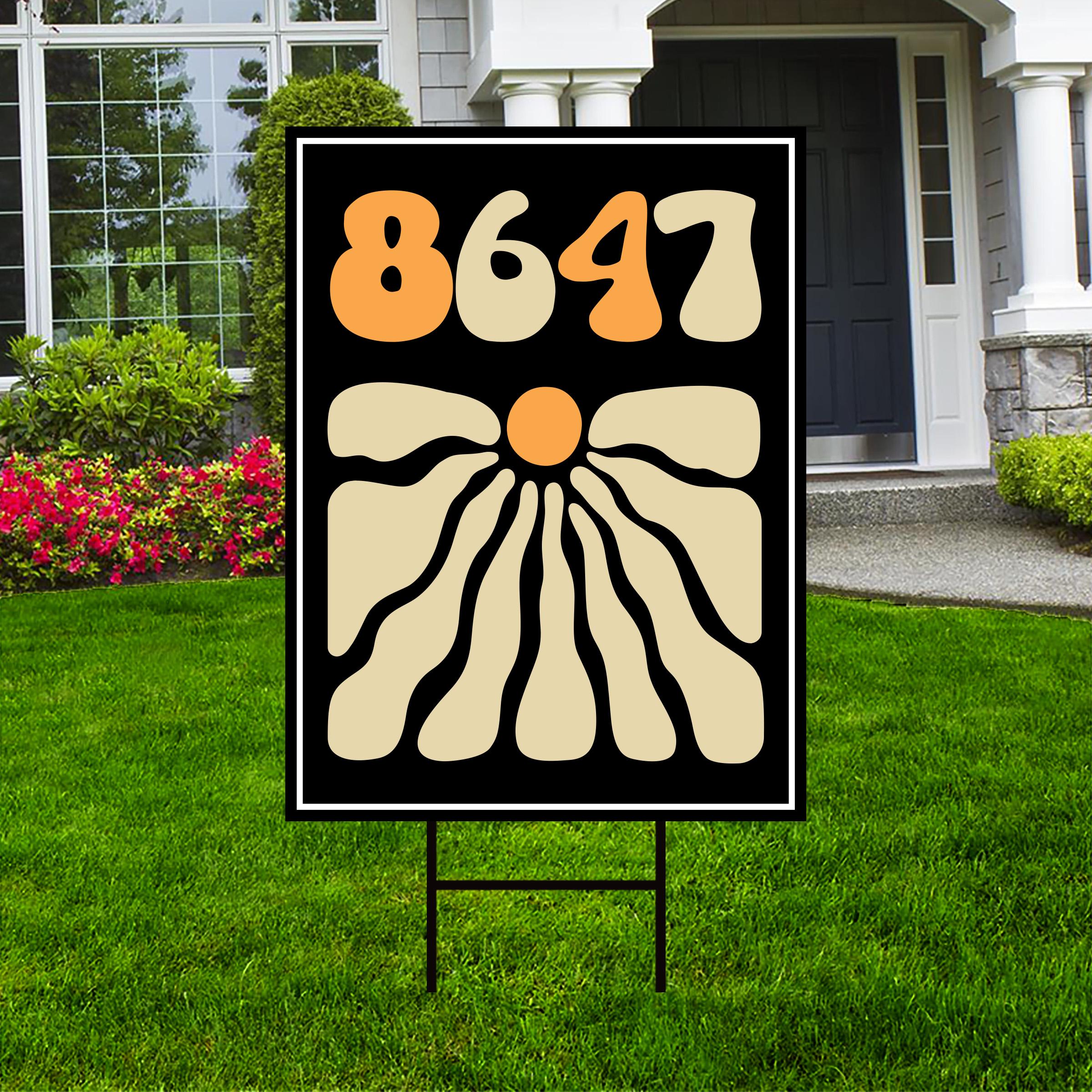 Retro 8647 Anti-trump Yard Sign - Resist Hate Lawn Sign, Anti MAGA
