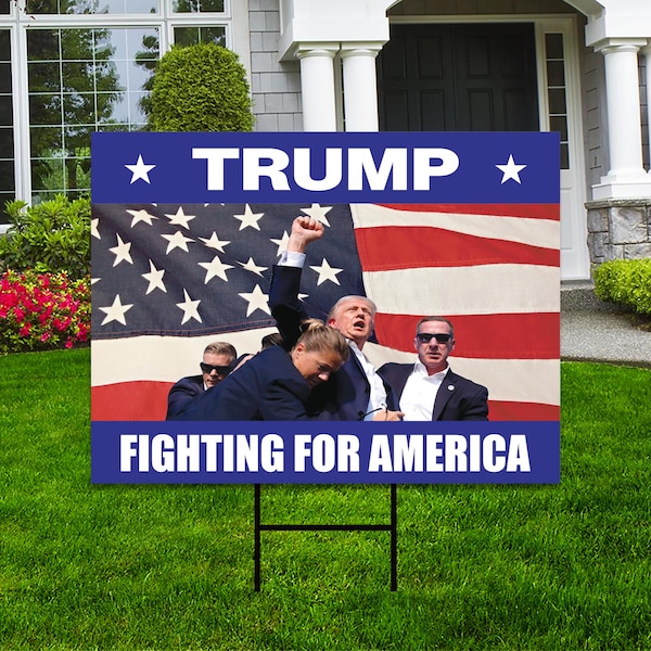 Trump for President 2025 Yard Sign, Still Standing Sign, Trump Vance, Never Surrender, Trump Fight, Election 2025 Sign with Metal H-Stake