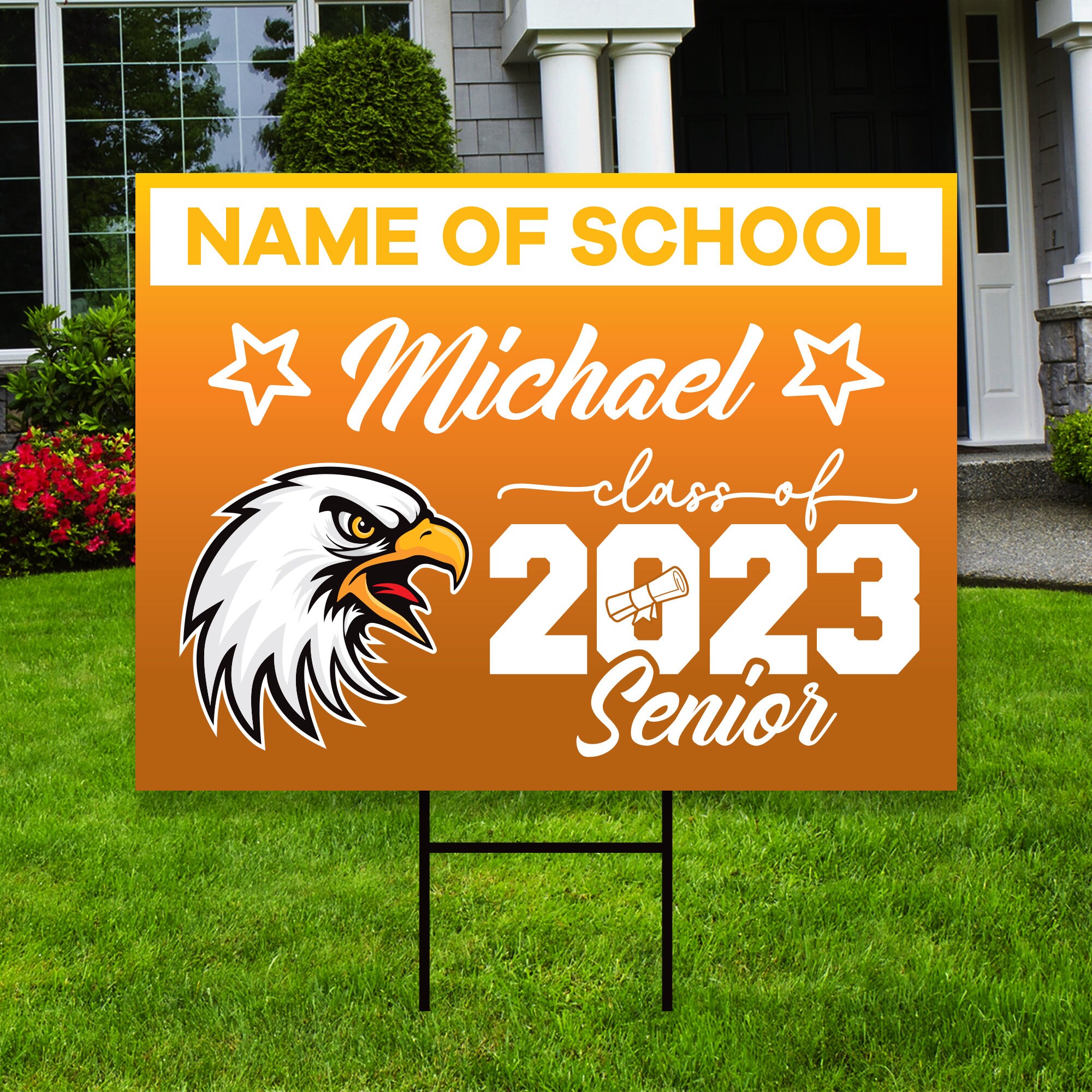 Personalized Graduation Yard Sign 2023 With Mascot 2023 Senior Etsy