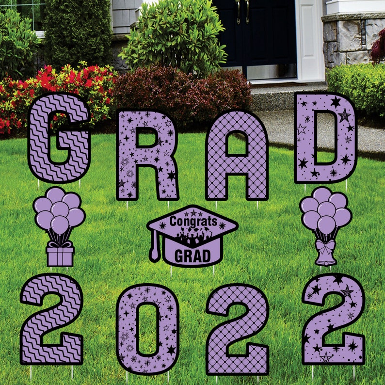 Graduation 2022 Yard Sign Letters Class of 2022 Yard Cutouts Etsy