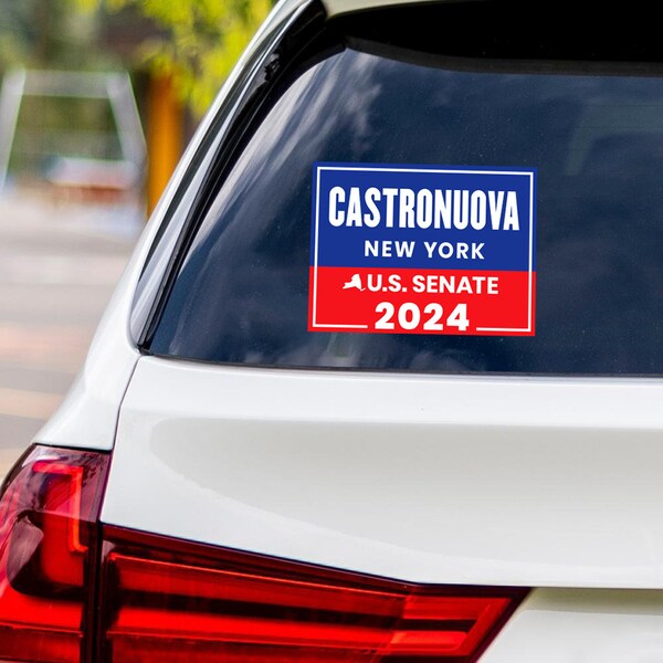 Cara Castronuova for U.S. Senate New York Sticker Vinyl Decal, Vote Castronuova US Senate Election 2024 Bumper Sticker Decal - 6" x 4.5"