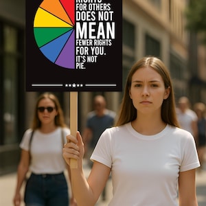 Equal Rights, No Kings In America Protest Sign, Anti-Trump Resistance, Political Activist Poster, Rally Sign, Resist Fascism Protest Poster image 3