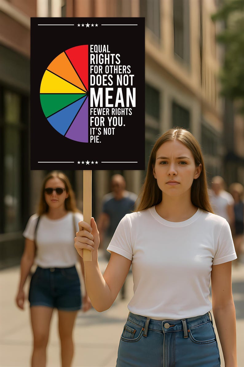 Equal Rights, No Kings In America Protest Sign, Anti-Trump Resistance, Political Activist Poster, Rally Sign, Resist Fascism Protest Poster image 3
