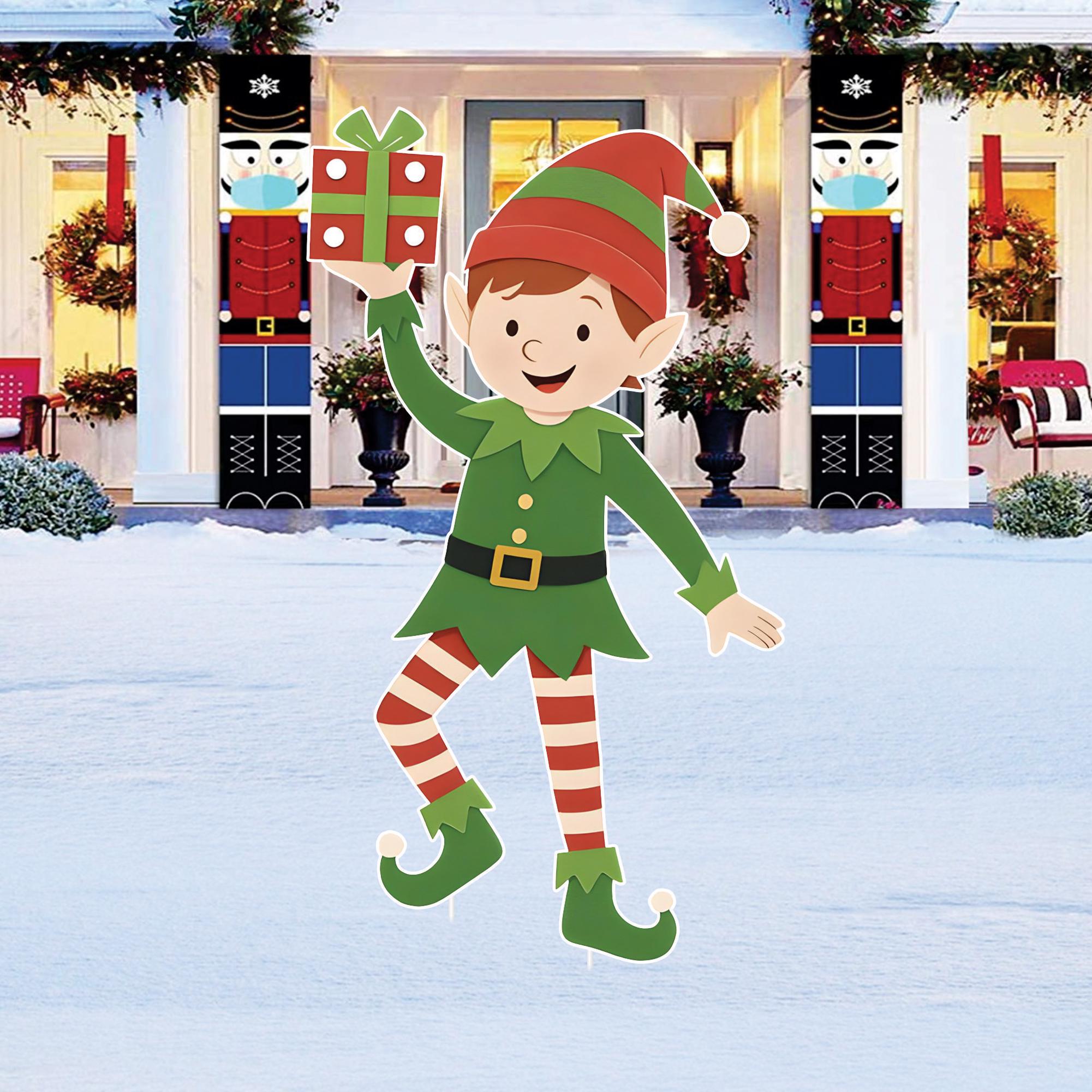 32 Christmas Yard Decor Ideas for a Festive Lawn 18 Christmas Elf Yard Signs, Outdoor Holiday Lawn Stakes, Festive Elf…