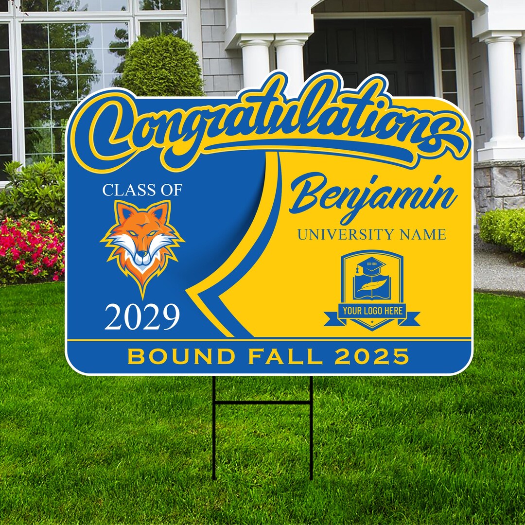 Personalized College Bound Future Yard Sign, College Logo Sign, Custom ...