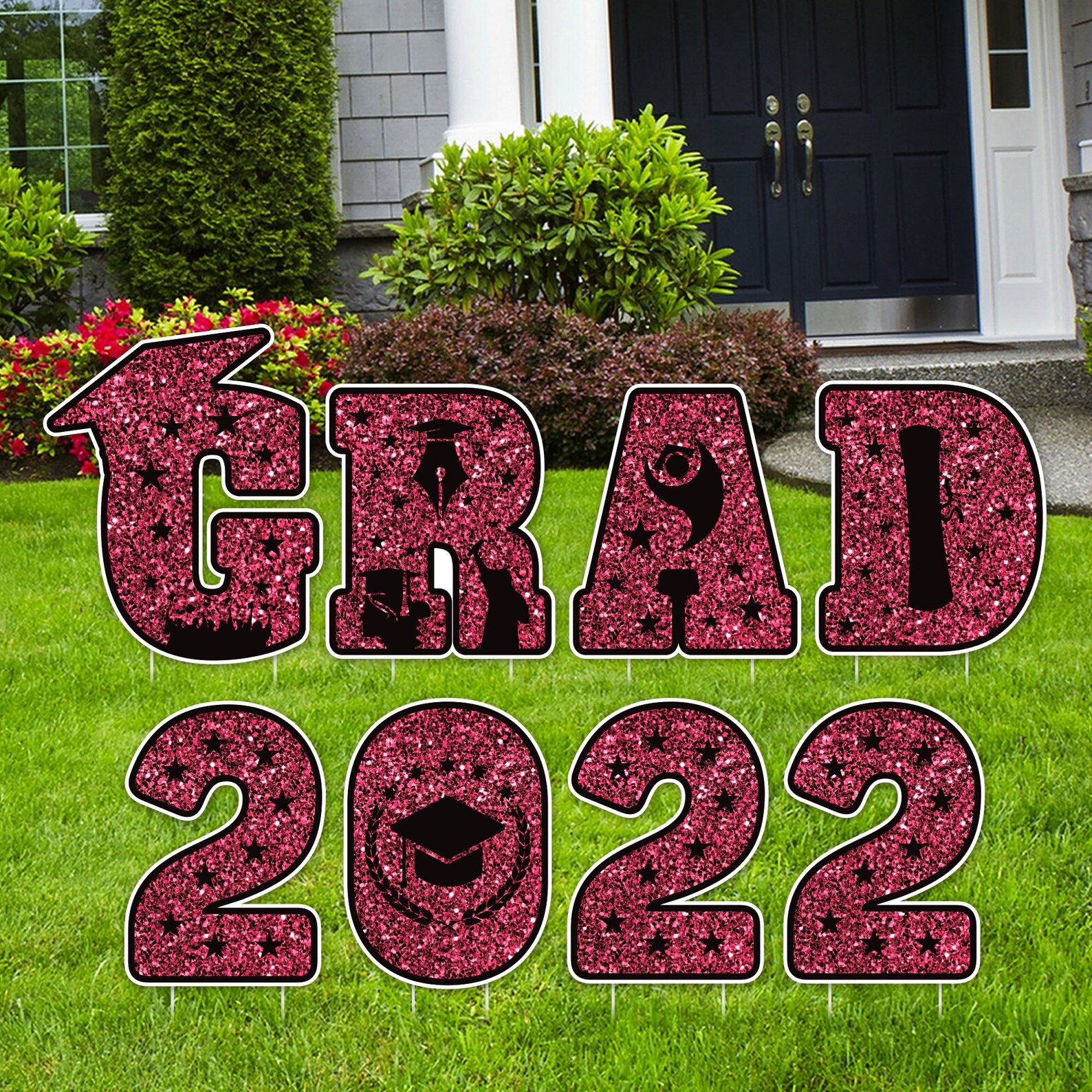 Graduation 2022 Yard Sign Letters Class of 2022 Yard Cutouts Etsy