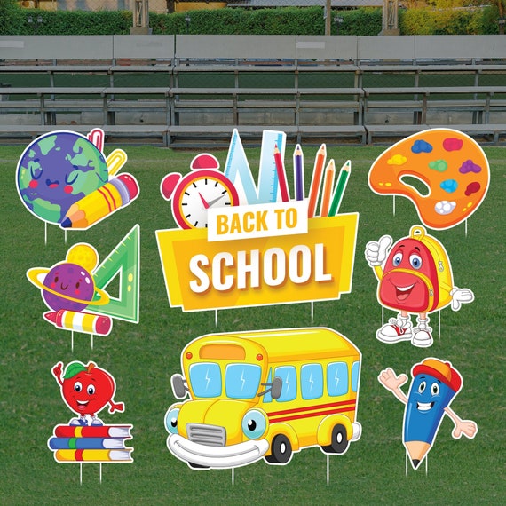 Back to School Yard Sign Decorations Back to School Etsy