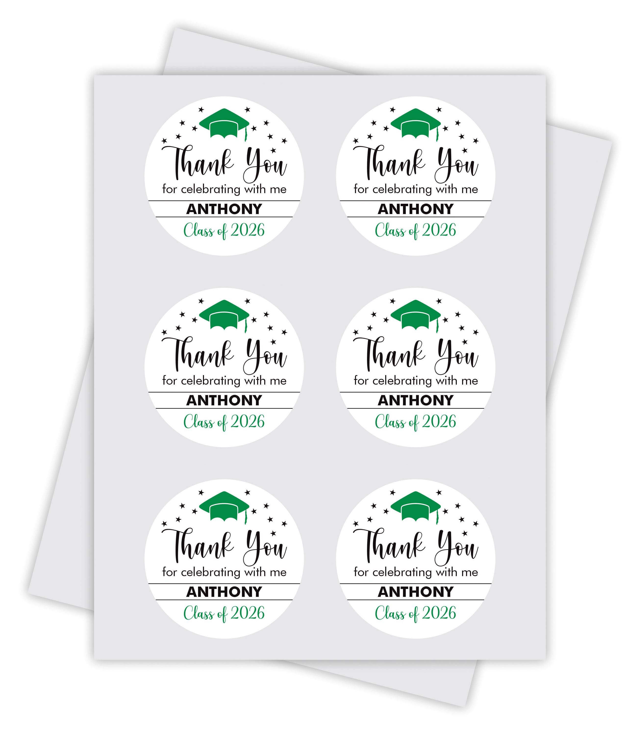 Personalized Graduation 2026 Stickers, Custom Class of 2026 Stickers ...