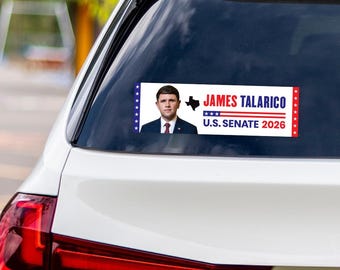 James Talarico For Texas Senate 2026 Vinyl Sticker, Vote James Talarico Decal, Texas Senate Elections 2026 Bumper Sticker, 10" x 3"