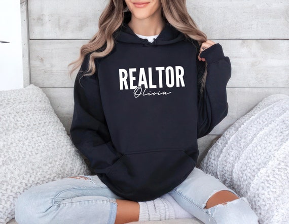 Custom Realtor Hoodie, Personalized Real Estate Hoodie, Real Estate Broker Agent Hoodie, Unisex Realtor Pullover Hoodie, Gift for Realtor