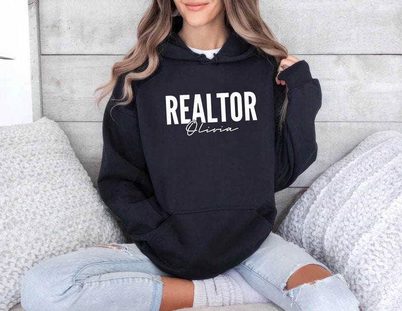 Custom Realtor Hoodie, Personalized Real Estate Hoodie, Real Estate Broker Agent Hoodie, Unisex Realtor Pullover Hoodie, Gift for Realtor bild 1