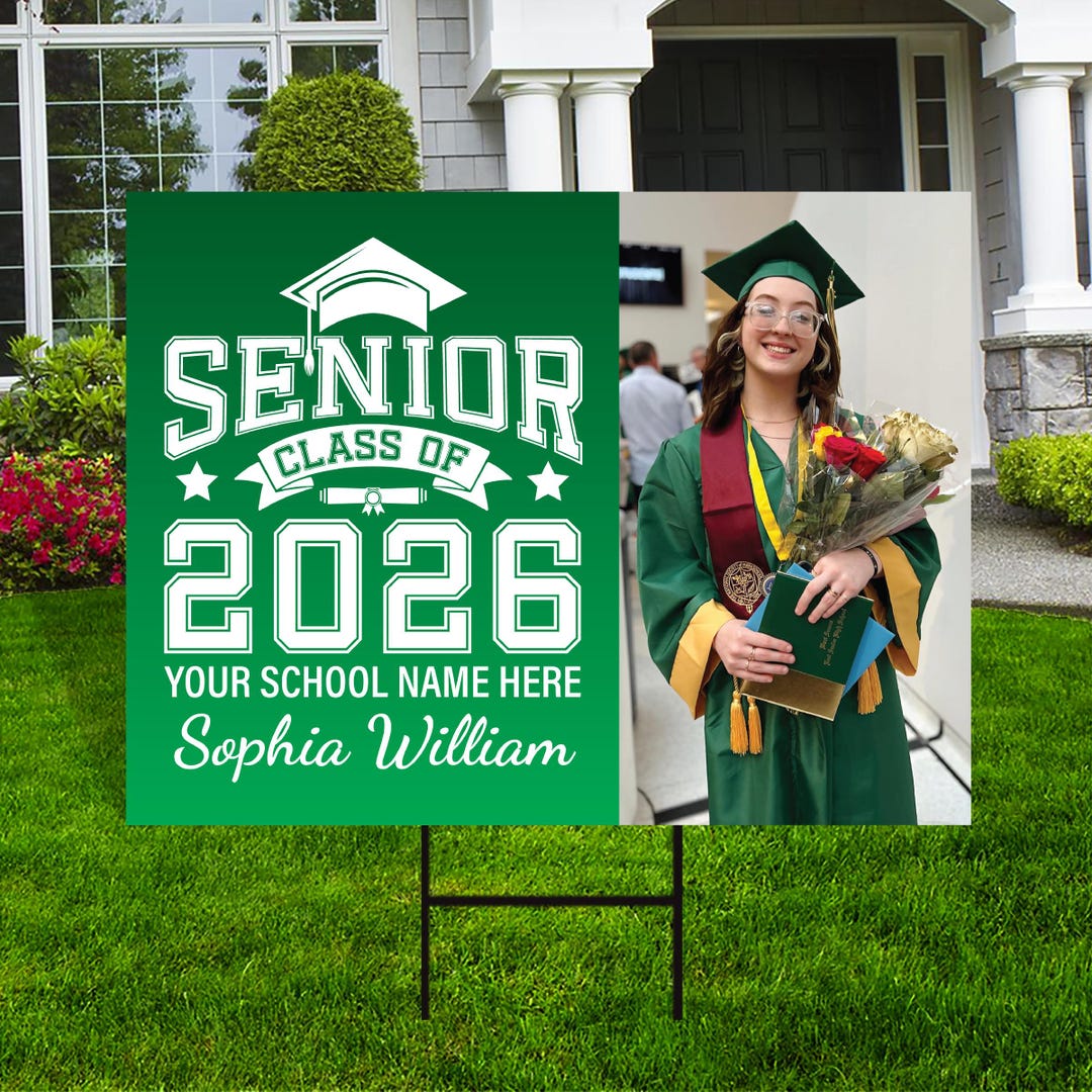 Personalized Senior Graduation Yard Sign 2026 With Photo - Grad Sign ...