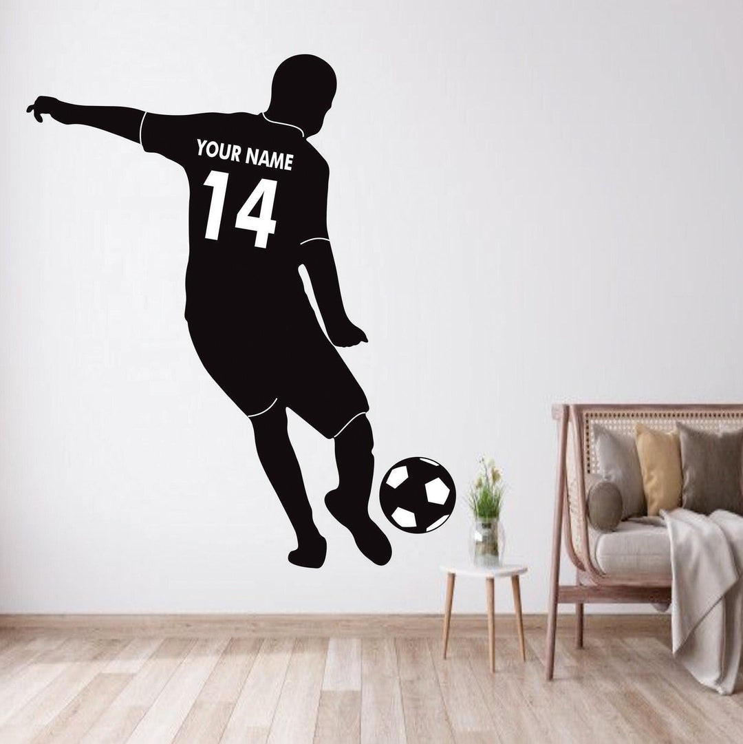 Soccer Wall Decal Personalized Custom Soccer Player Name Sports Wall