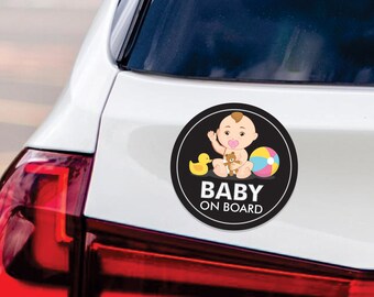 Zone Tech Twins On Board Magnet - Kids At Play? Safety Sign For Your Car - Funny & Reflective Bumper Magnet (Yellow)