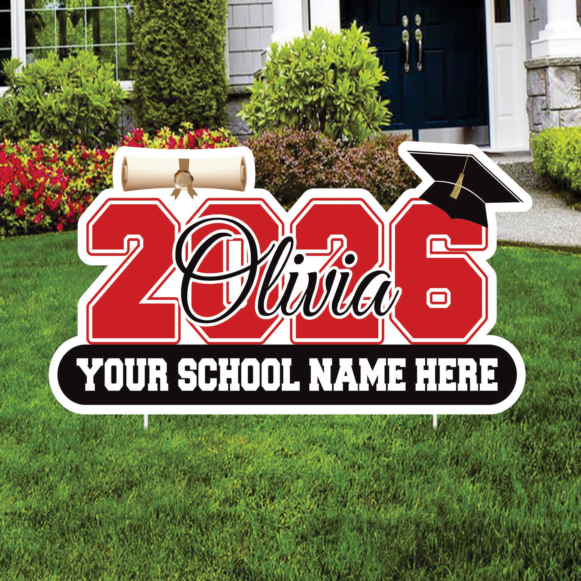 Personalized Graduation 2026 Yard Sign, Custom Name & School Name Yard ...