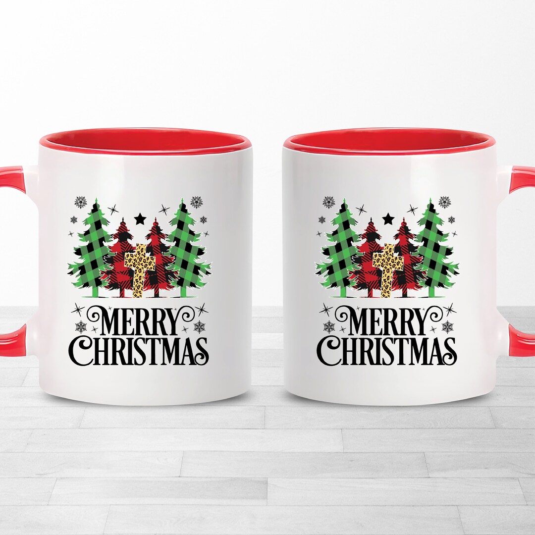 Merry Christmas Coffee Mug, Christmas Tree Mug, Christmas Holiday Mug