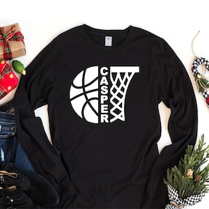 Personalized Basketball Family Matching Long Sleeve T-Shirt, Basketball Unisex Long Sleeve Shirt, Custom Basketball Shirt, Basketball Shirt