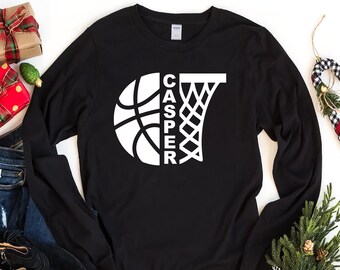 Personalized Basketball Family Matching Long Sleeve T-Shirt, Basketball Unisex Long Sleeve Shirt, Custom Basketball Shirt, Basketball Shirt