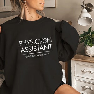Custom Physician Assistant Sweatshirt, Personalized Physician Associate University Sweatshirt, College University Graduation Sweater Gifts image 3
