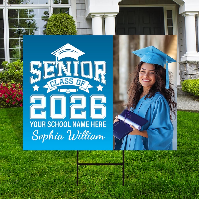 Personalized Senior Graduation Yard Sign 2026 With Photo - Grad Sign ...