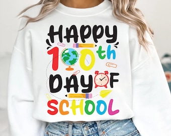 100 Days of Kindergarten Sweatshirt, Happy 100th Day of School Teacher Tee, Kindergarten Teacher Shirt, Teacher Life, School Celebration Top