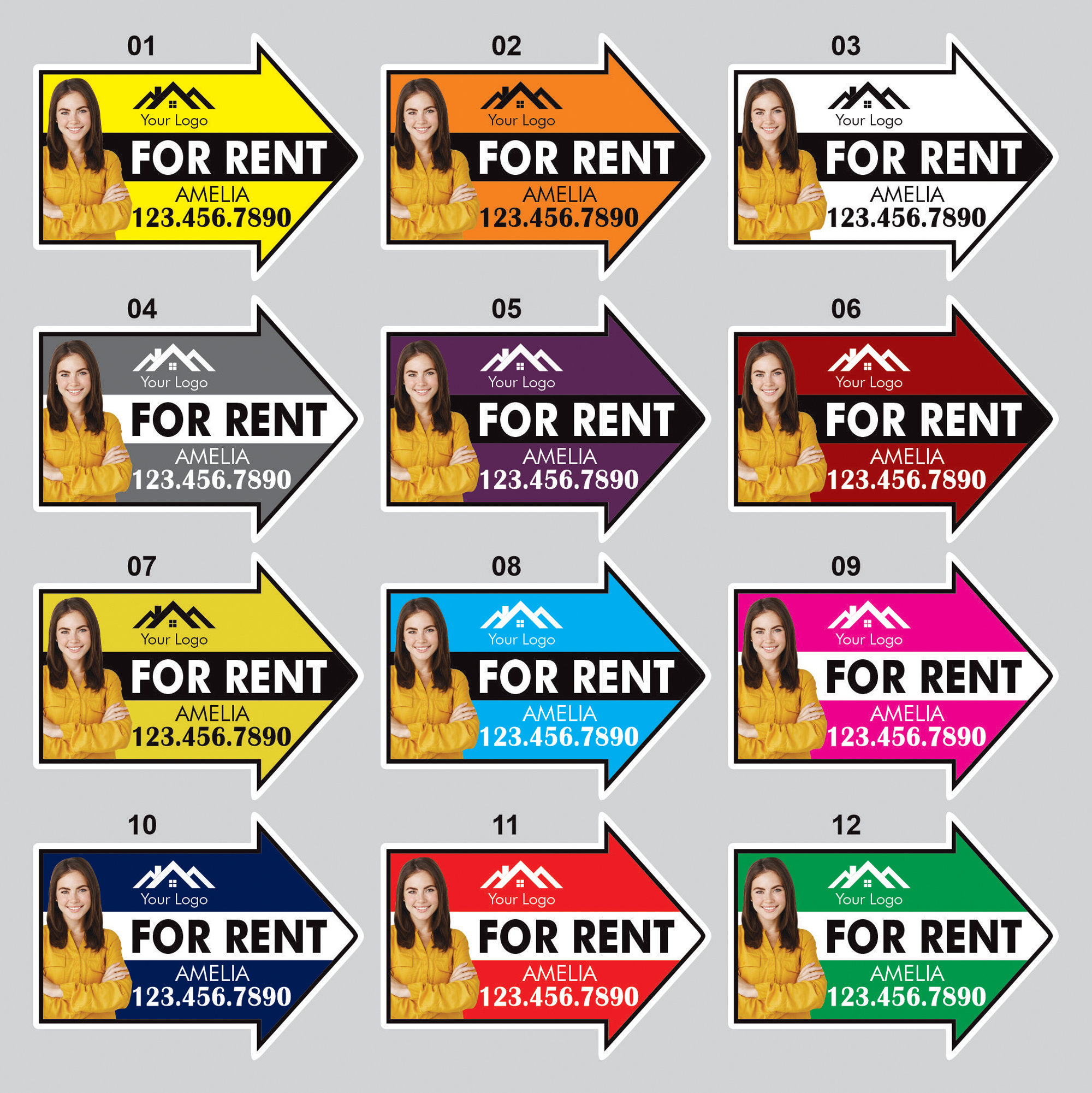 Custom For Rent Sign Custom for Rent Arrow Yard Sign 18
